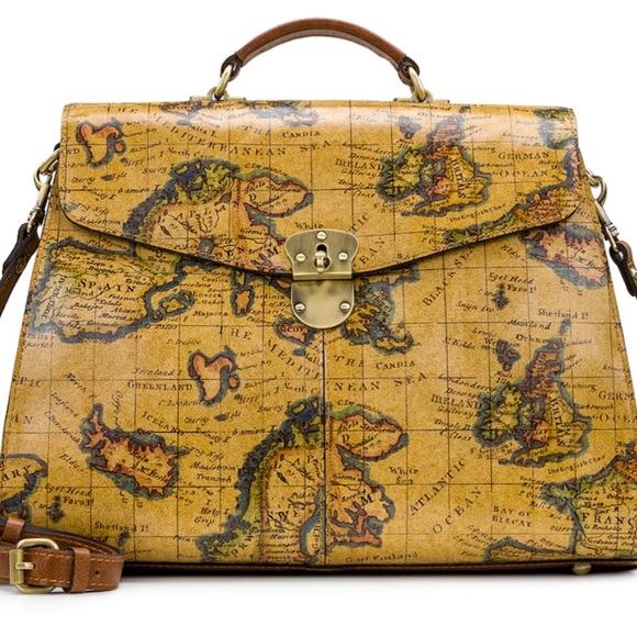Patricia Nash Handbags - Patricia Nash Brailes Portfolio Satchel Signature European Map Print